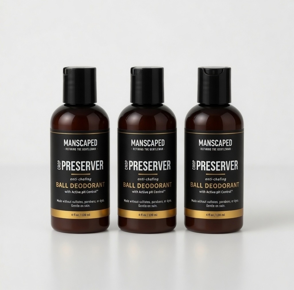 Lot 3 MANSCAPED The Crop Preserver Anti Chafing Mens Ball Deodorant 2oz New